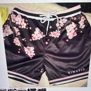 Kinetic Women's Black Floral Athletic Shorts